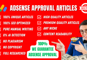 19346I will write a unique SEO articles, Blog posts for Adsense Approval